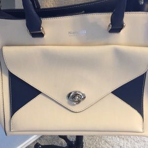 Nardelli Italian leather tote navy cream